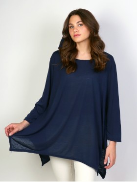 Solid High-Low Long Sleeved Top